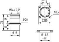 M16 Connecteur d'appareil, Circular Connector, Connector, M16