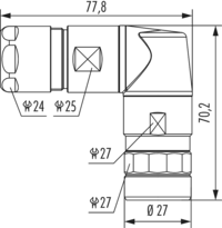 M23 Profinet Winkelkabelsteckverbinder, M23, Rundsteckverbinder, Steckverbinder