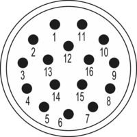 M23 Signal Insertions de contact – 16 pôles, Circular Connector, Connector, M23, Signal