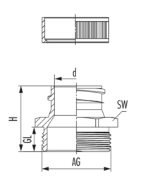 Metall-Fitting, Kabelverschraubung