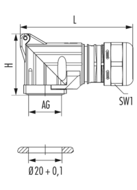 HSK-M-W, Kabelverschraubung