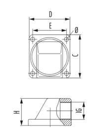 Flange elbow FW-T with o-ring, Cable Gland, Accessories