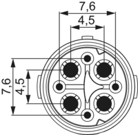 M16 Insertions de contact – 8 pôles, Circular Connector, Connector, M16