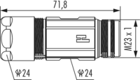M23 Hybrid Typ 1 Kupplungssteckverbinder, M23, Rundsteckverbinder, Steckverbinder, Leistung