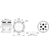 M40 Power panel connector, Circular Connector, Connector, M40, Power