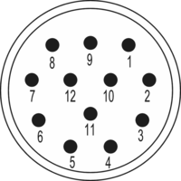 M23 Signal Insertions de contact – 12 pôles, Circular Connector, Connector, M23, Signal