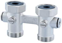 Zweirohranschlussblock Durchgangsform entleerbar