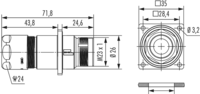 M23 Hybrid Typ 1 Gerätesteckverbinder, M23, Rundsteckverbinder, Steckverbinder, Leistung