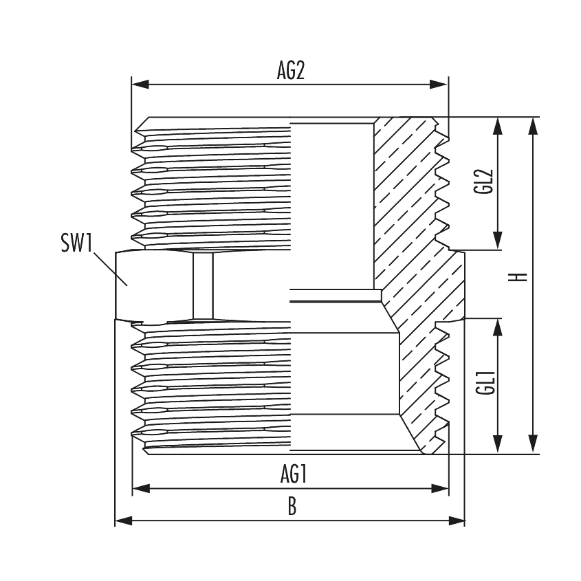 Anschlussnippel flachdichtend