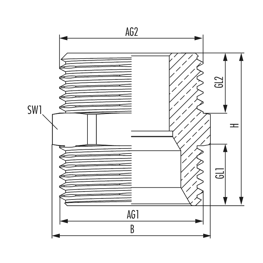 Connector nipple flat sealing