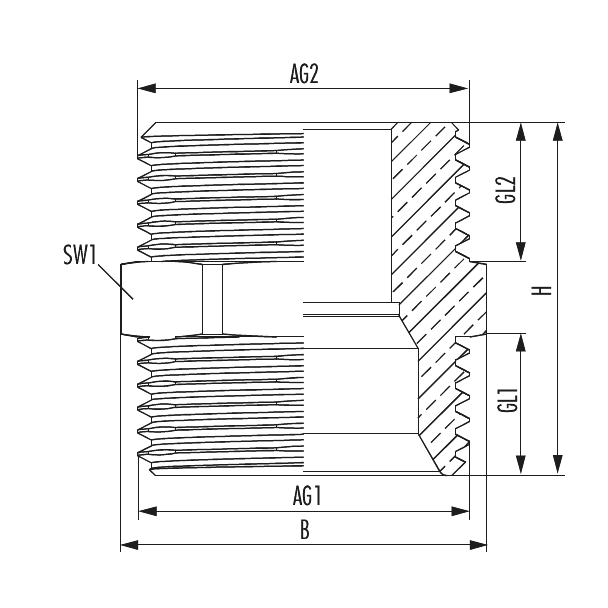 Connector nipple flat sealing