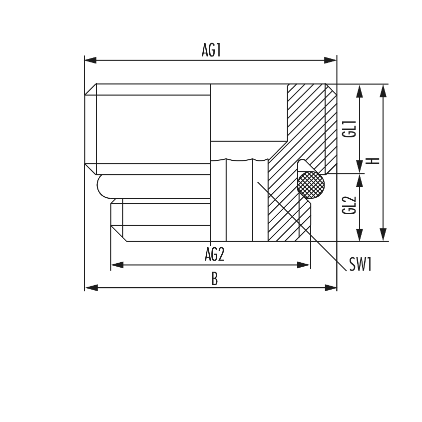 Connector nipple made of nickel plated brass