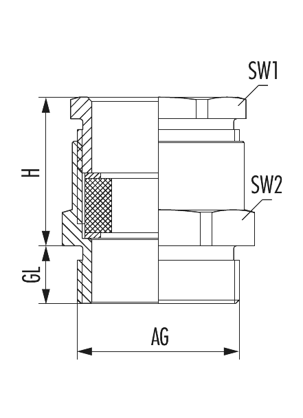DIN 46320 métal, Cable Gland