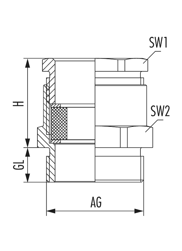 DIN 46320 metal, Cable Gland