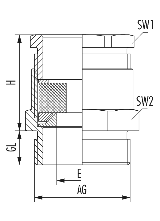 DIN 46320 Metall, Kabelverschraubung