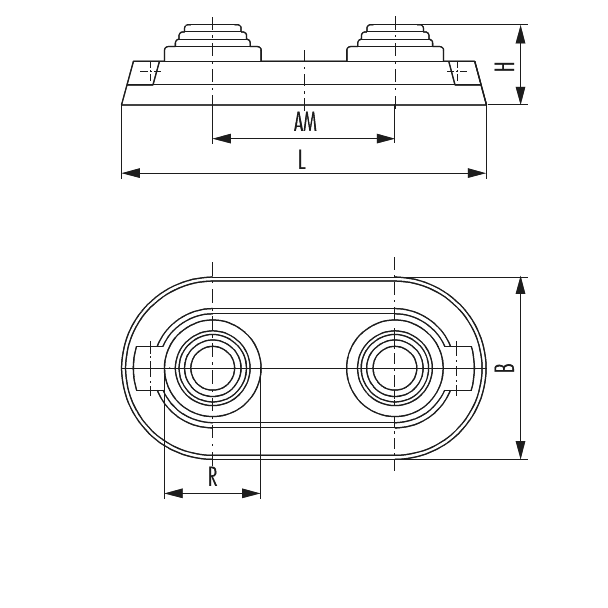 Doppel-Abdeckrosette