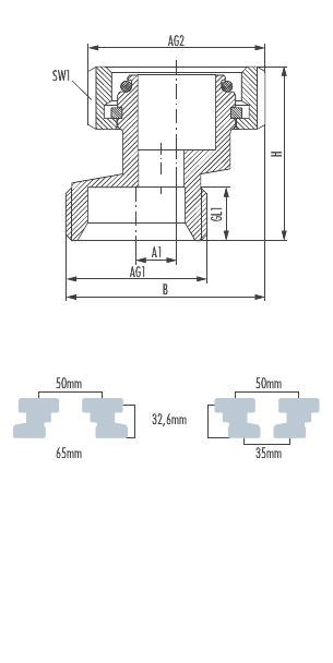 Excenter for connection fittings