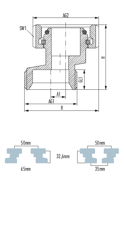 Excenter for connection fittings