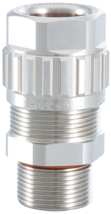 EXIOS +A2F Messing vernickelt, Kabelverschraubung, EXIOS