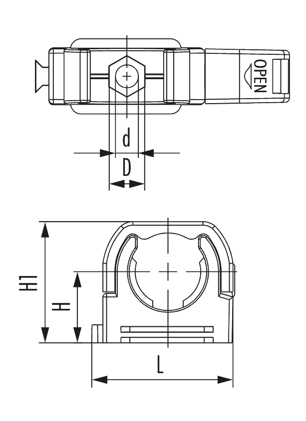 Fitting en polyamide Clip, Cable Gland