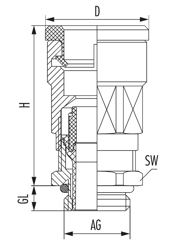 Fitting en polyamide Duo-Ms, Cable Gland