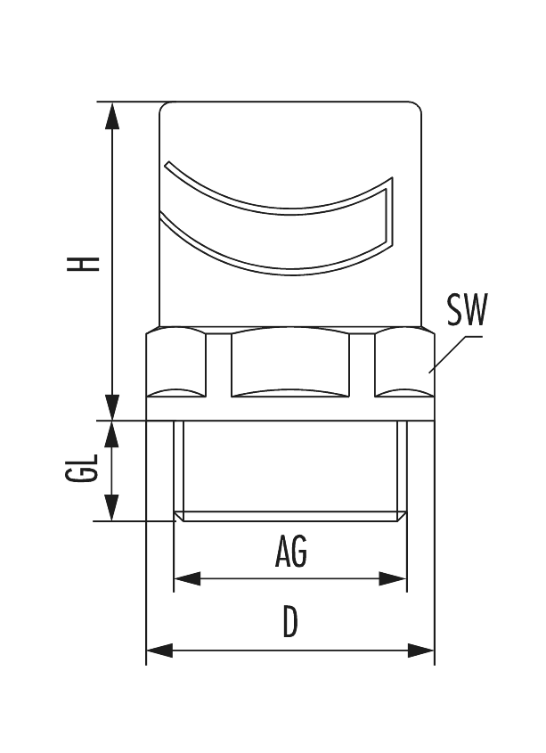 Fitting en polyamide N, Cable Gland