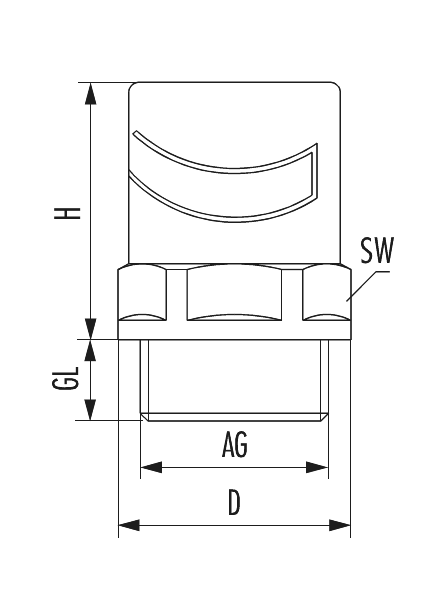 Fitting en polyamide N, Cable Gland