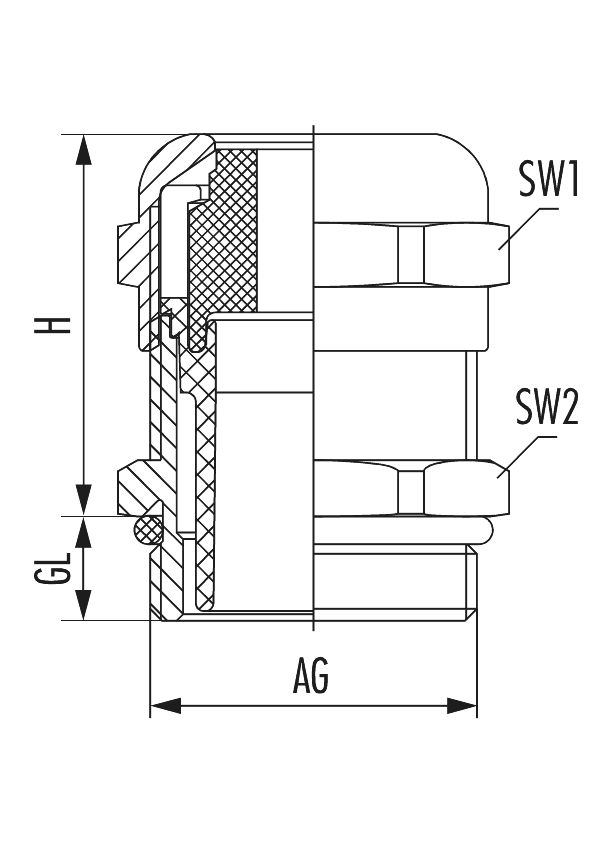 HSK-M-FLAKA-Ex, Kabelverschraubung