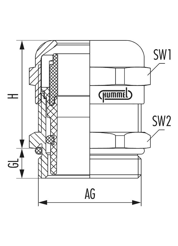 HSK-M-PVDF-EMV, Kabelverschraubung