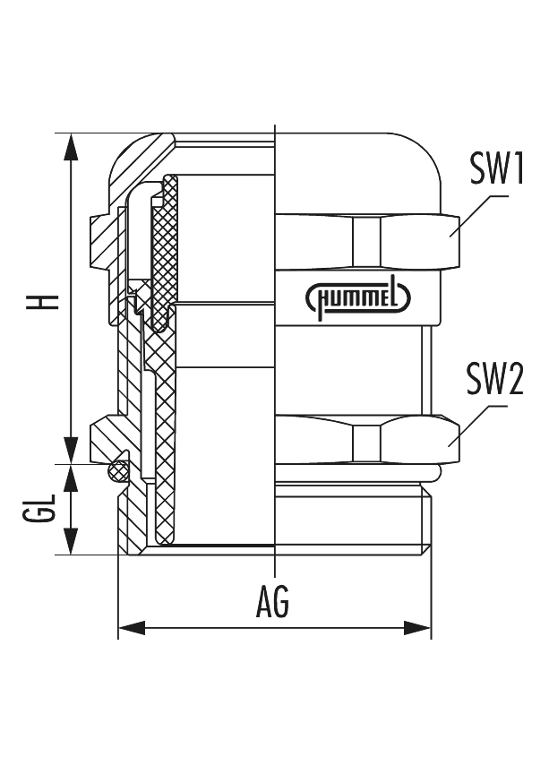 HSK-M-PVDF, Kabelverschraubung