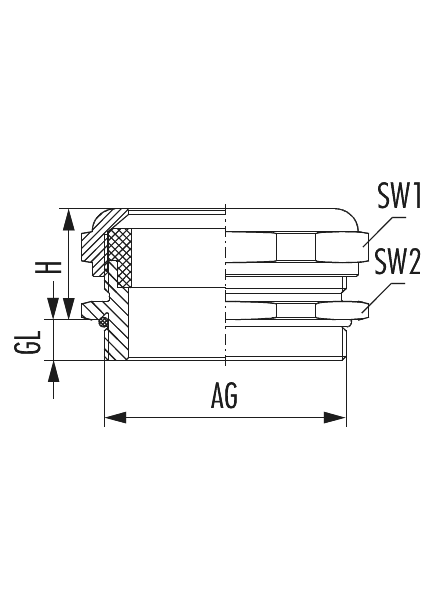 HSK-XL, Kabelverschraubung