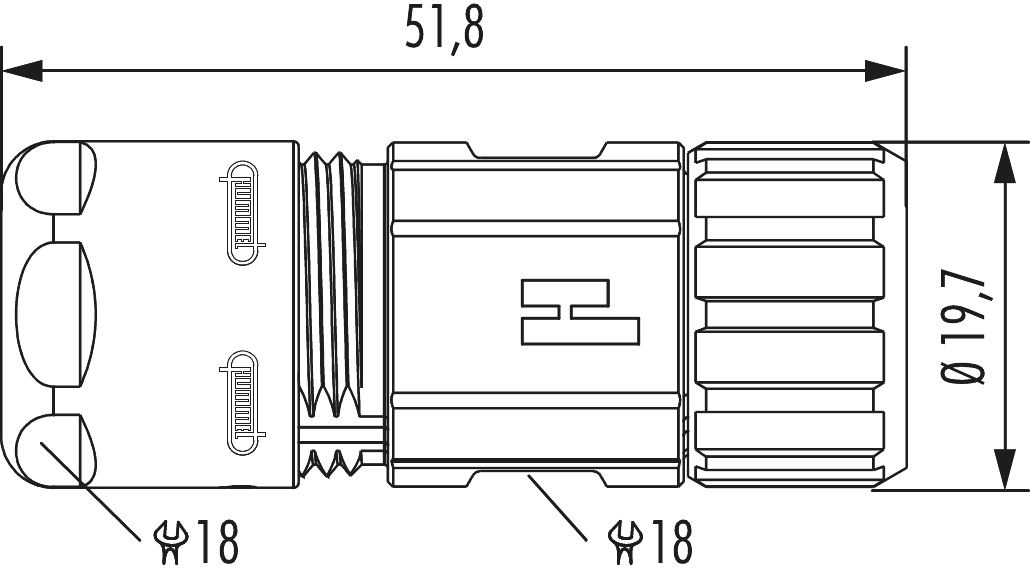 M12 Power cable connector, Circular Connector, Connector, M12, Power
