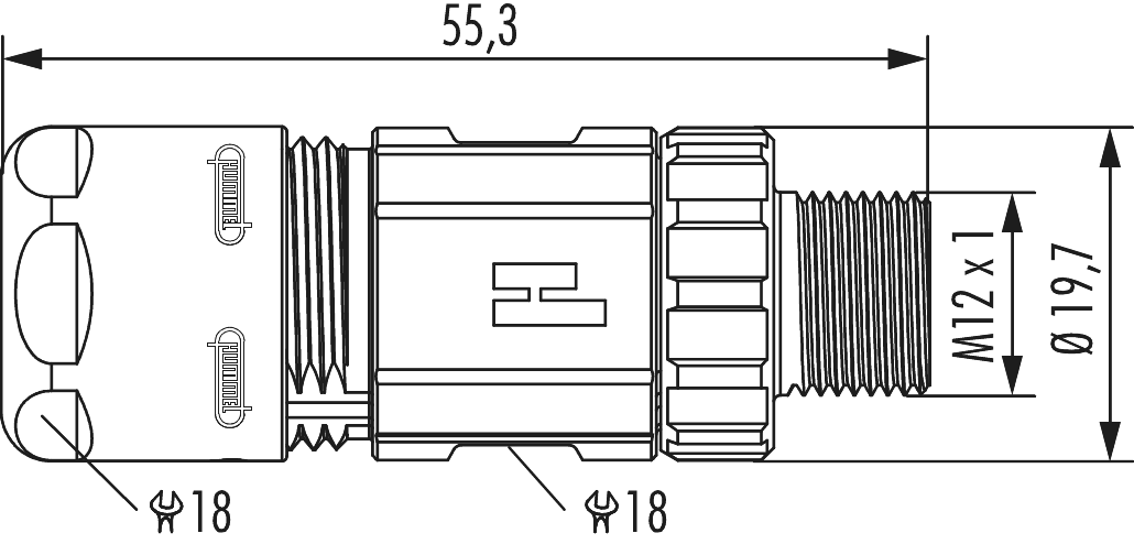 M12 Power coupler connector, Circular Connector, Connector, M12, Power