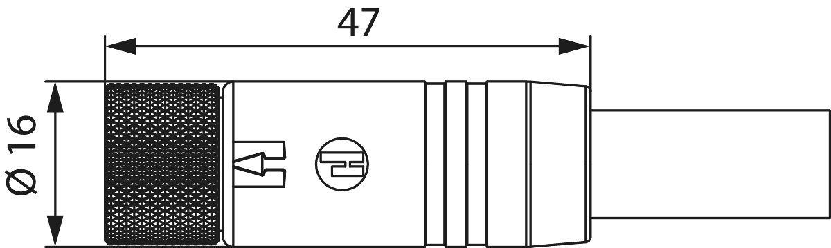 M12 Power moulded – coding S – cable connector, Circular Connector, Connector, M12, Power