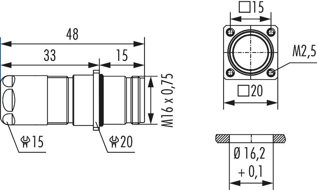 M16 Connecteur d'appareil