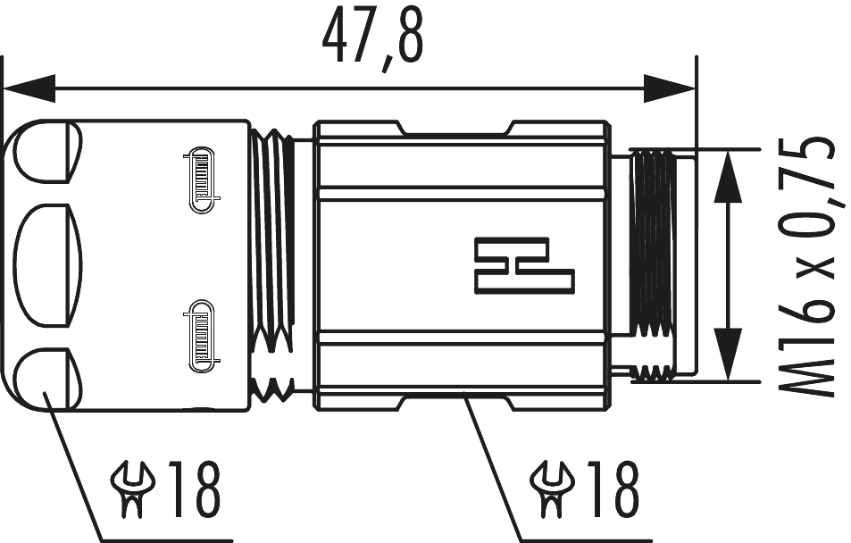 M16 Connecteur de couplage, Circular Connector, Connector, M16