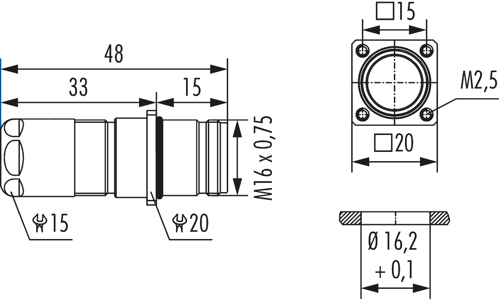 M16 Gerätesteckverbinder
