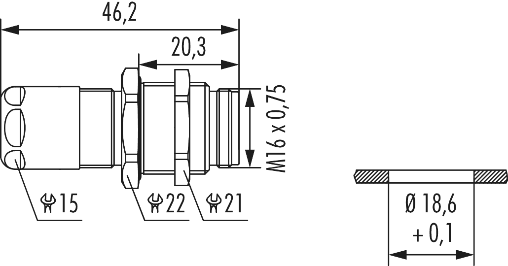 M16 Gerätesteckverbinder, Rundsteckverbinder, Steckverbinder, M16