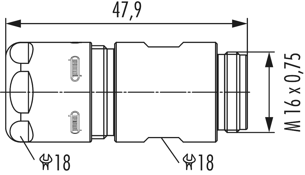 M16 INOX Connecteur de couplage, Circular Connector, Connector