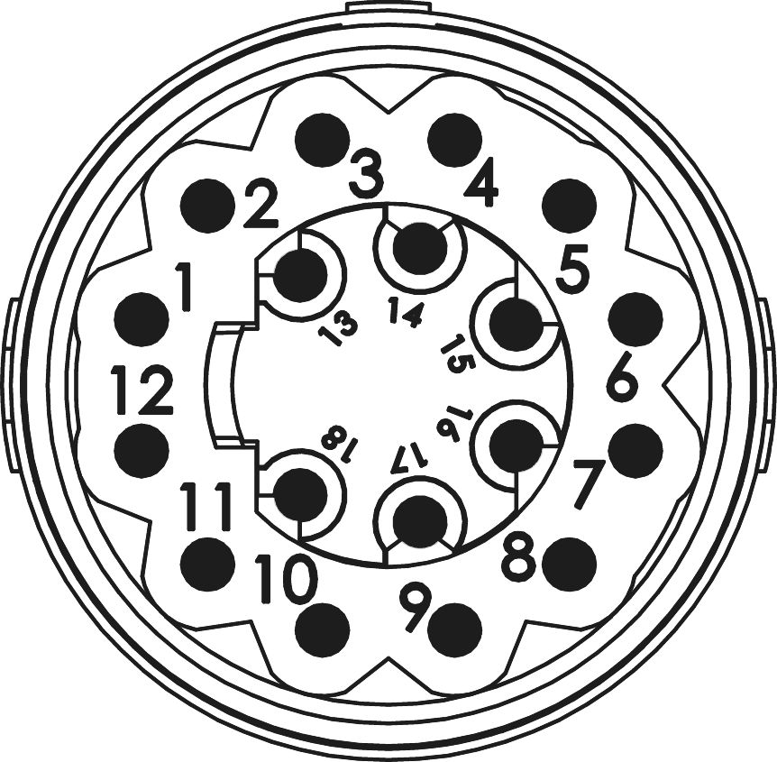 M16 Insertions de contact – 18 pôles, Circular Connector, Connector, M16