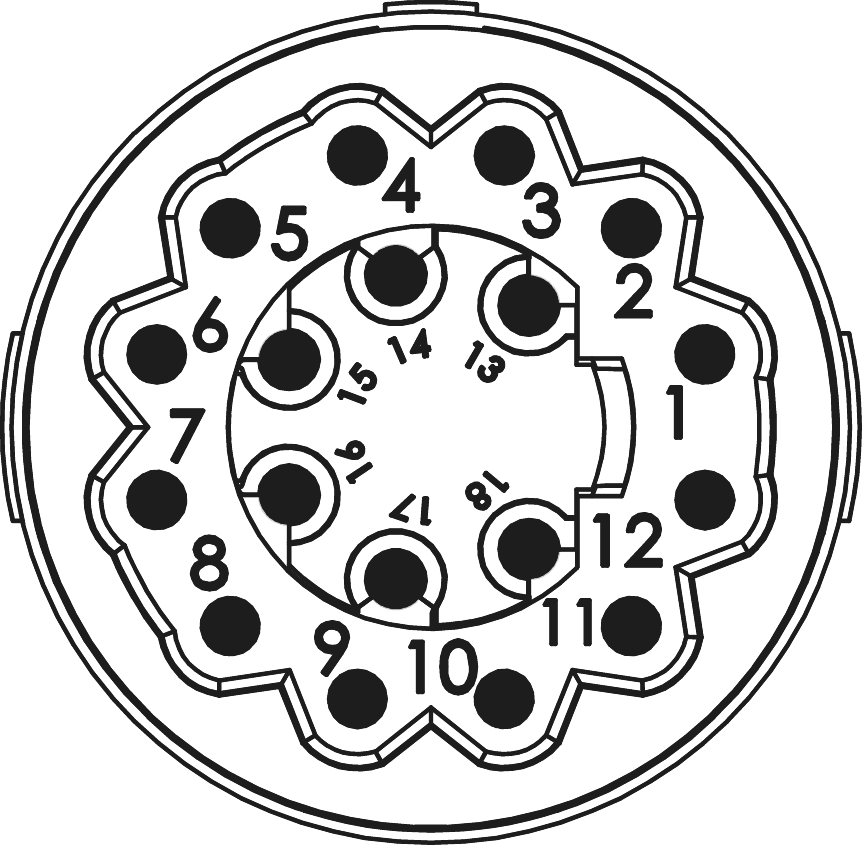M16 Insertions de contact – 18 pôles, Circular Connector, Connector, M16