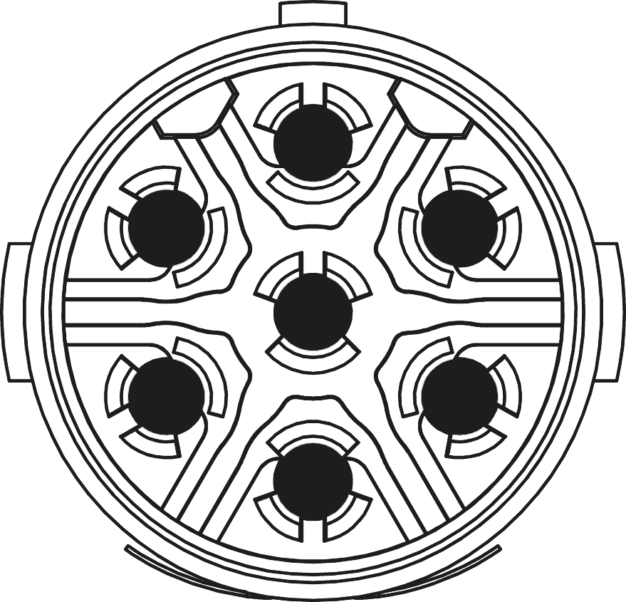 M16 Insertions de contact – 7 pôles, Circular Connector, Connector, M16