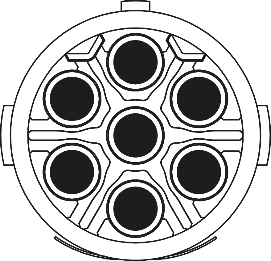 M16 Insertions de contact – 7 pôles, Circular Connector, Connector, M16