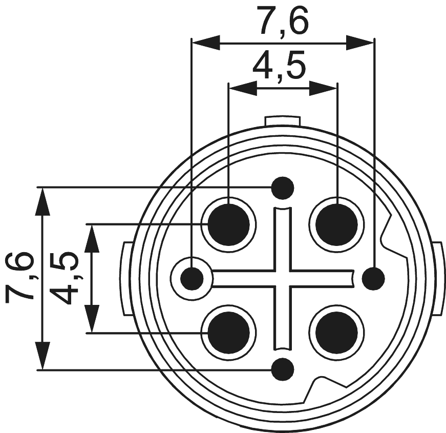 M16 Insertions de contact – 8 pôles, Circular Connector, Connector, M16