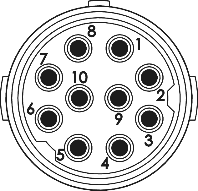 M16 inserts – 10-pole, Circular Connector, Connector, M16