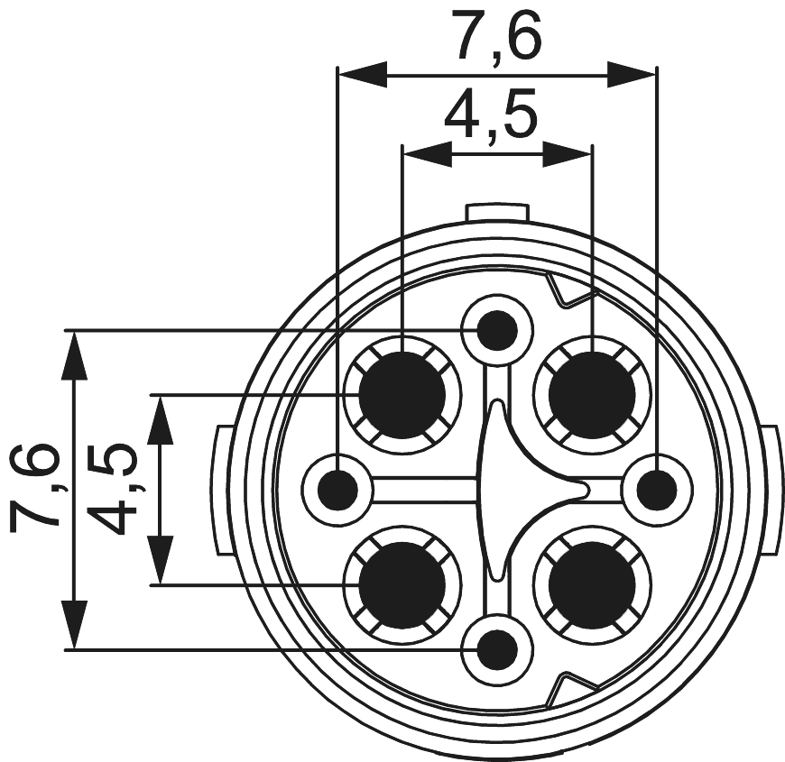 M16 inserts – 8-pole, Circular Connector, Connector, M16