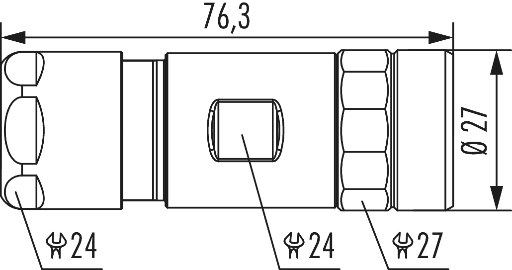 M23 Fast Ethernet PoE cable connector, M23, Circular Connector, Connector