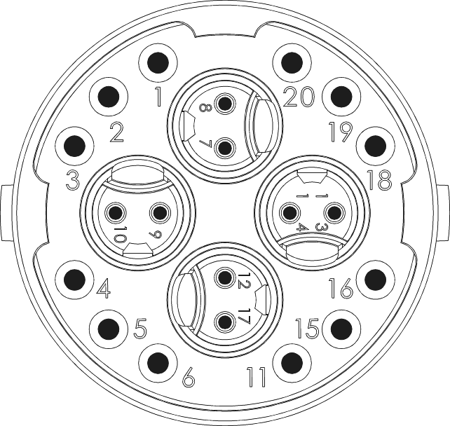 M23 Fast Ethernet PoE inserts, Circular Connector, Connector, M23