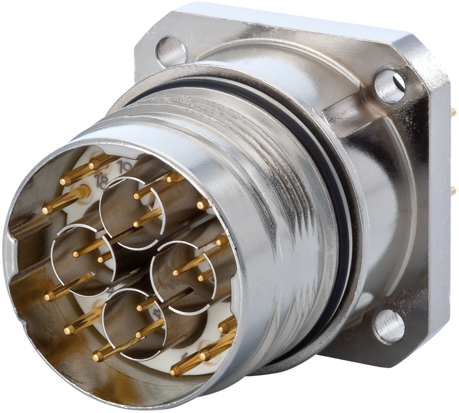 M23 Fast Ethernet PoE panel connector, M23, Circular Connector, Connector