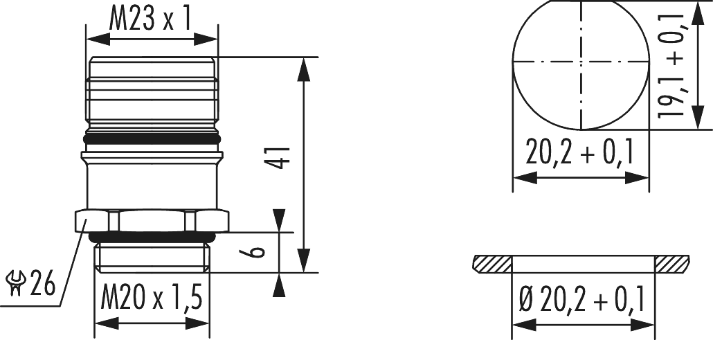 M23 Leistung Gerätesteckverbinder, Rundsteckverbinder, Steckverbinder
